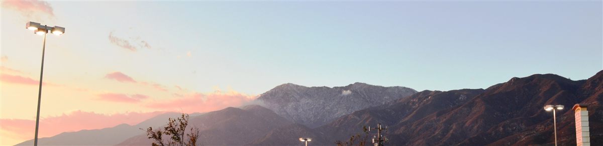 San Gabriel Mountains rising above Fontana, California