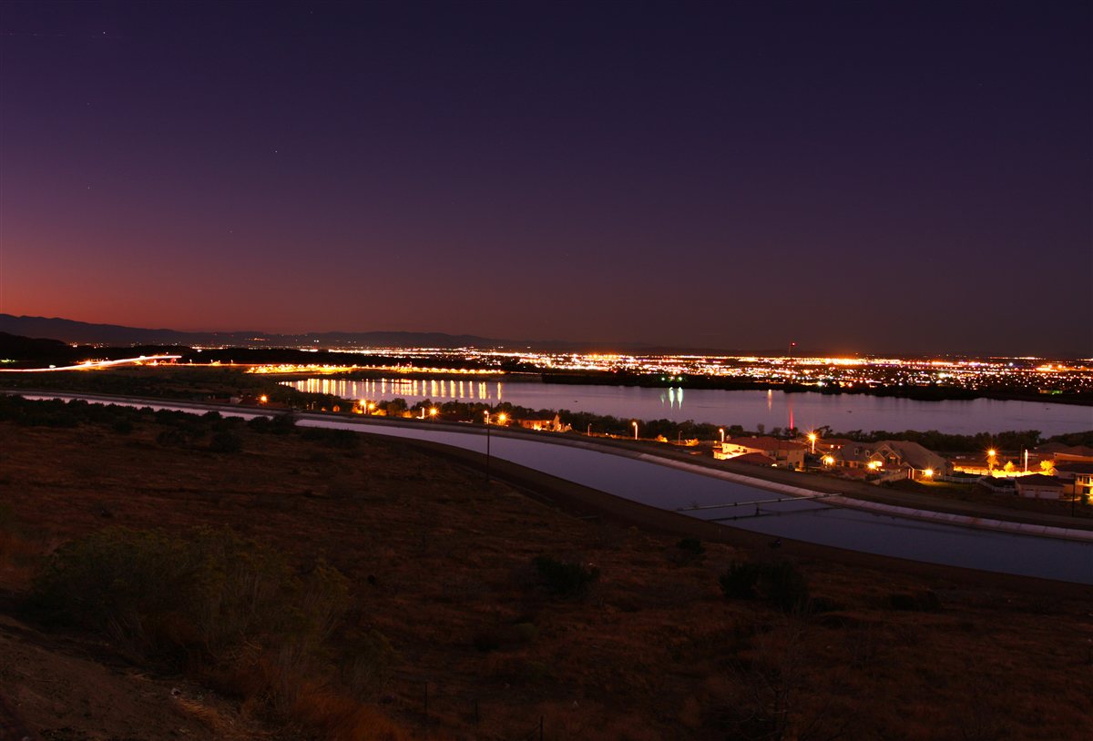 Lake Palmdale and city view, Antelope Valley California
