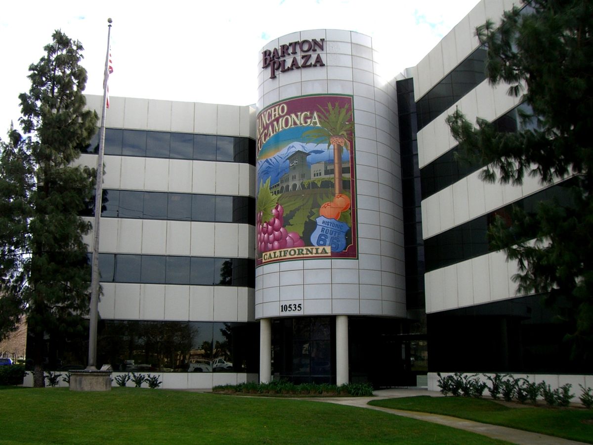 Barton Plaza building with Rancho Cucamonga mural, Rancho Cucamonga California