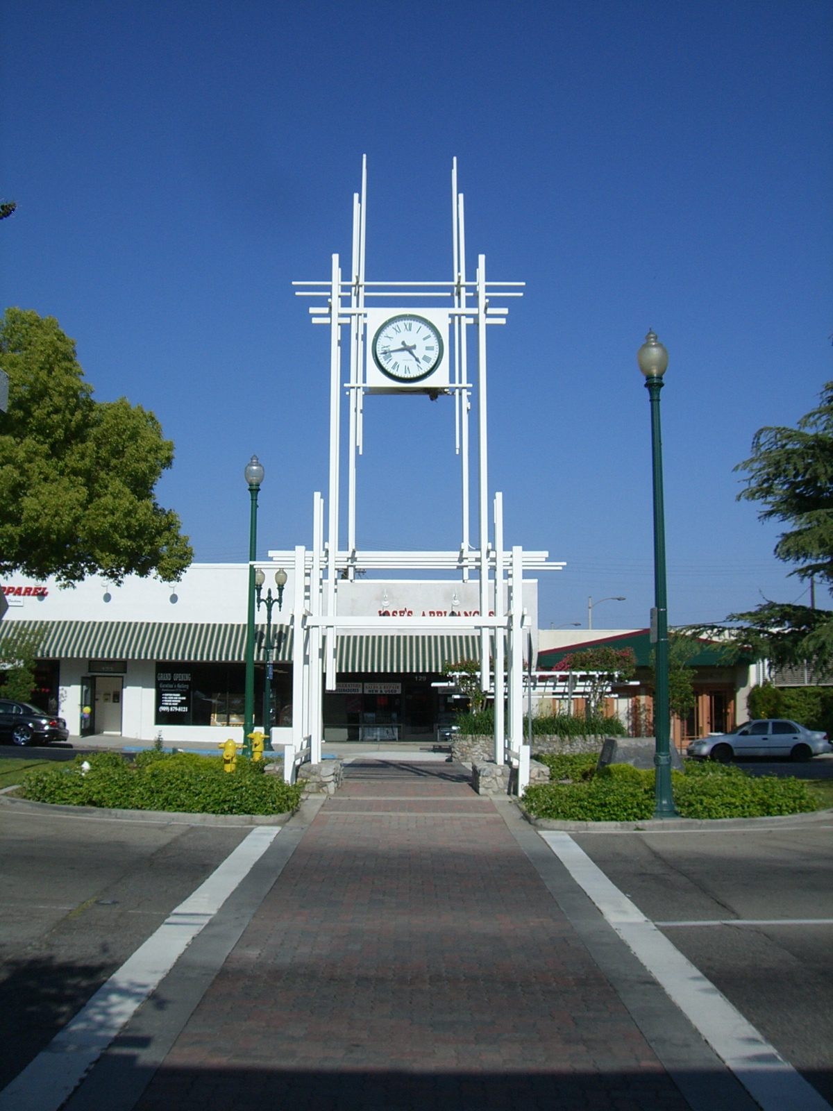 Rialto Clock Tower landmark in downtown Rialto, California